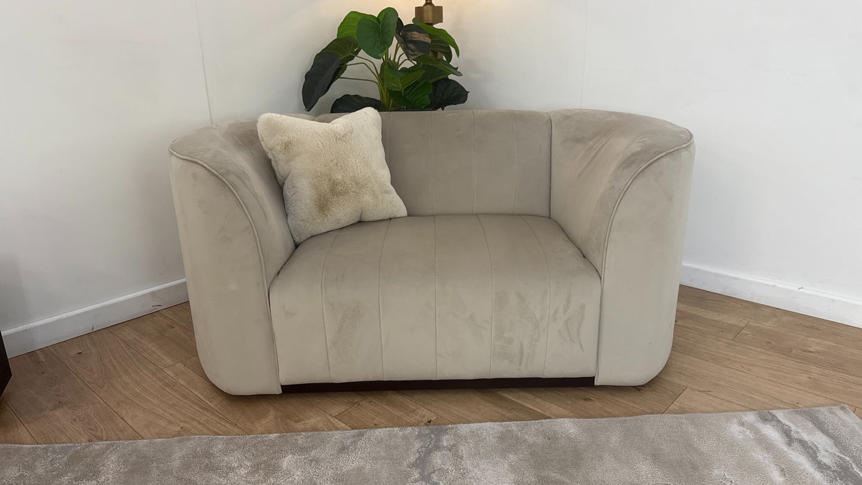 Sofology The Fitzrovia Fabric Loveseat in Matt Velvet Stone Mix With Trim