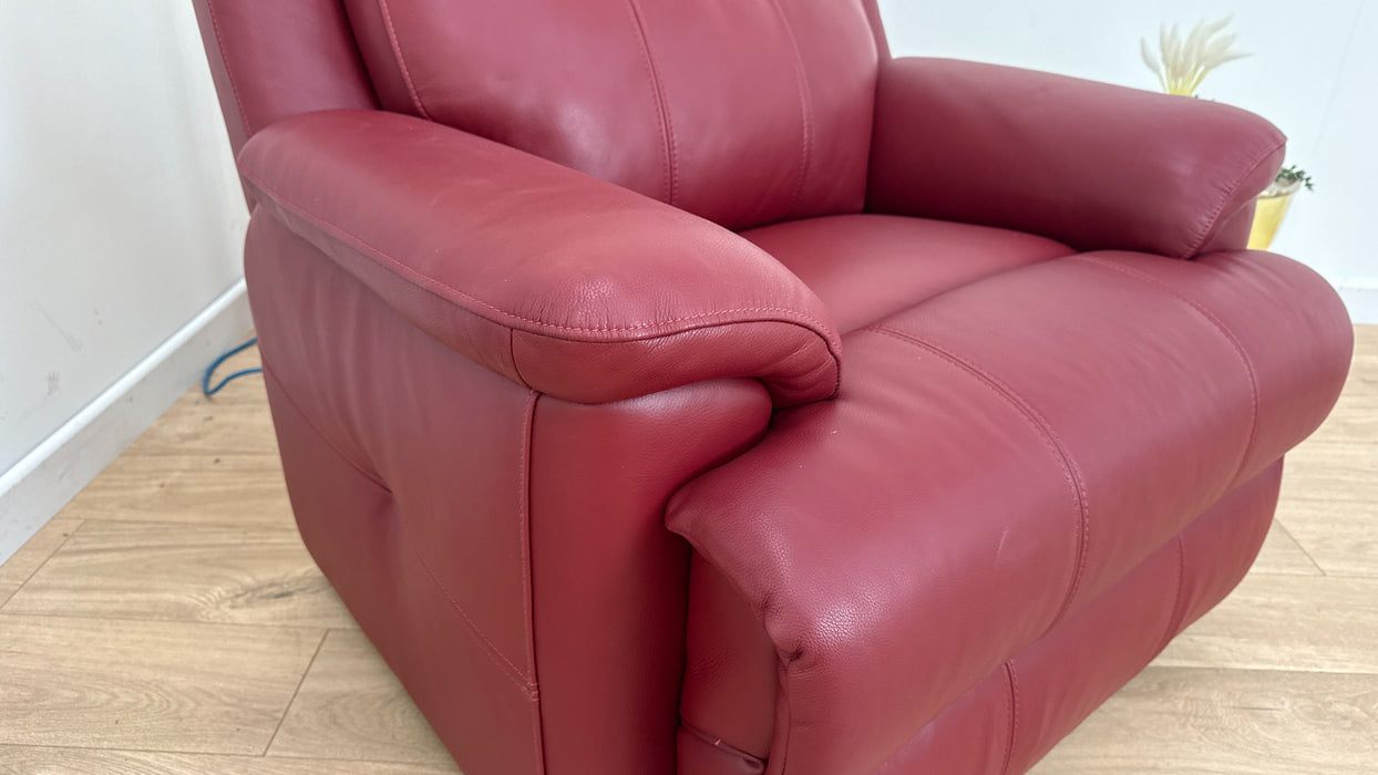 Gracie Leather Chair - Cranberry