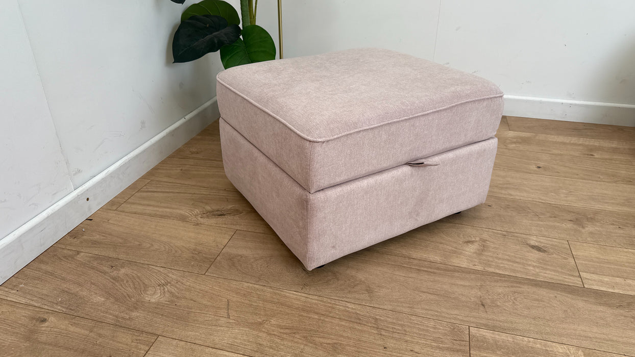 DFS The Saxton Fabric Footstool in Plaza Old Rose