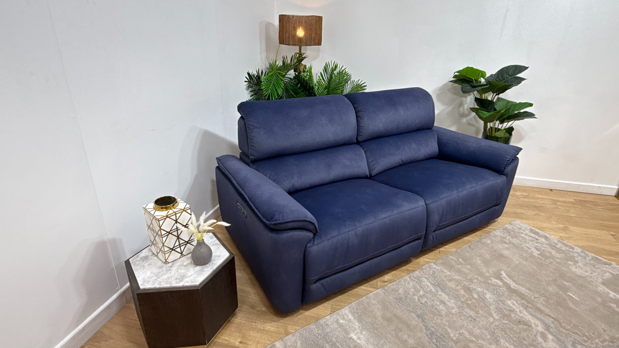 Sofology Hugo Fabric 2.5 Seater Power Recliner/Headrest in Lifestyle Flecked Navy