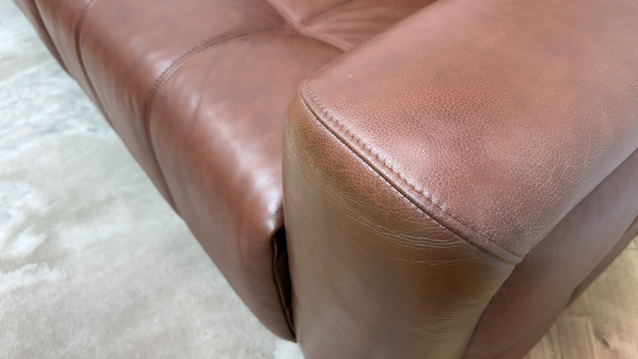 Sofology Marvella Leather 2.5 Seater Power Recliner/Headrest in Trusty Sheen Butterscotch