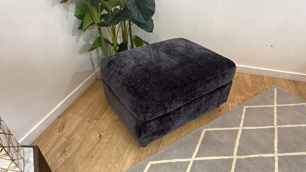 Sofology Bellagio Fabric Storage Footstool Feather Flex Filling in Chunky Luxe Chenille Ink