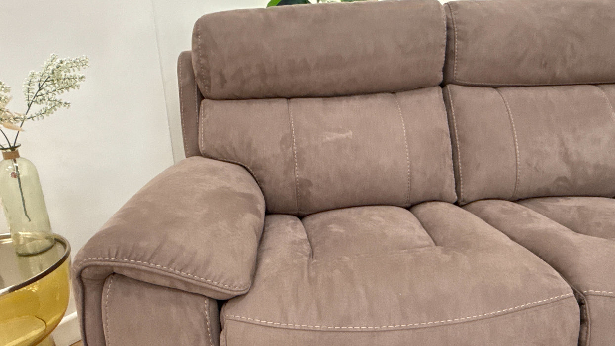 Sofology Radleigh Fabric 2 Seater Power Recliner/Headrest in Lifestyle Textured Cappuccino