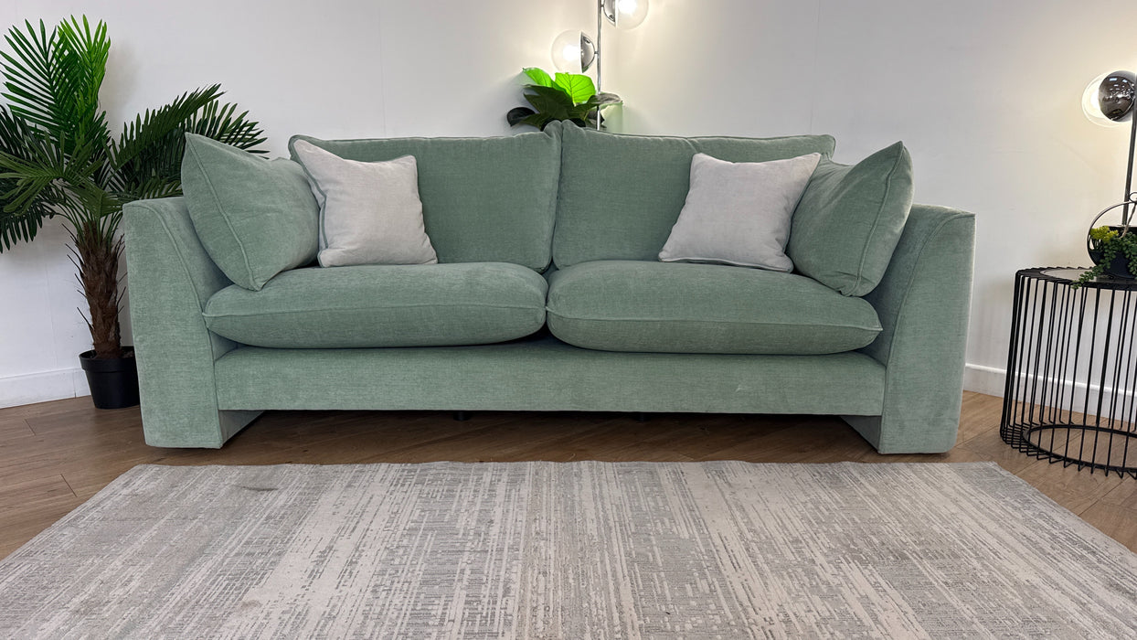 Sofology The Ziggy Fabric 3 Seater in Soft Textured Chenille Eucalyptus Mix