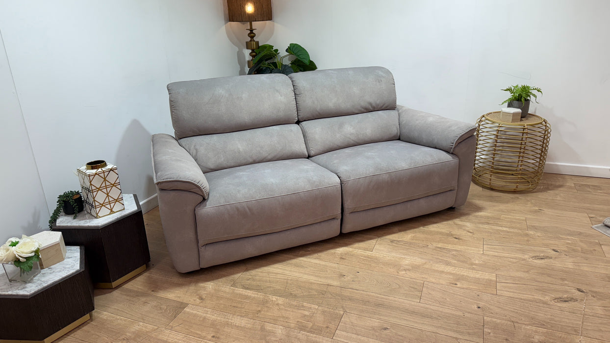 Sofology Hugo Fabric 2.5 Seater Power Recliner/Headrest in Lifestyle Flecked Stone