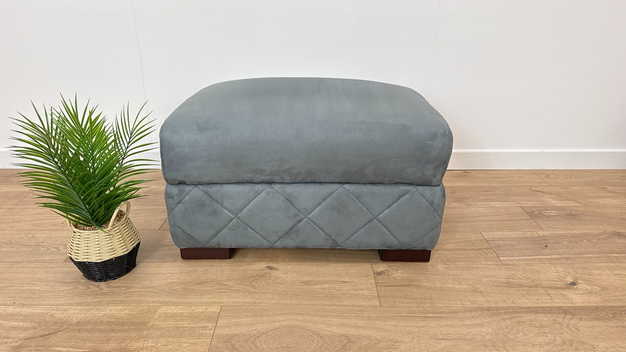 Mason Fabric Designer Footstool - Tara Lead Grey