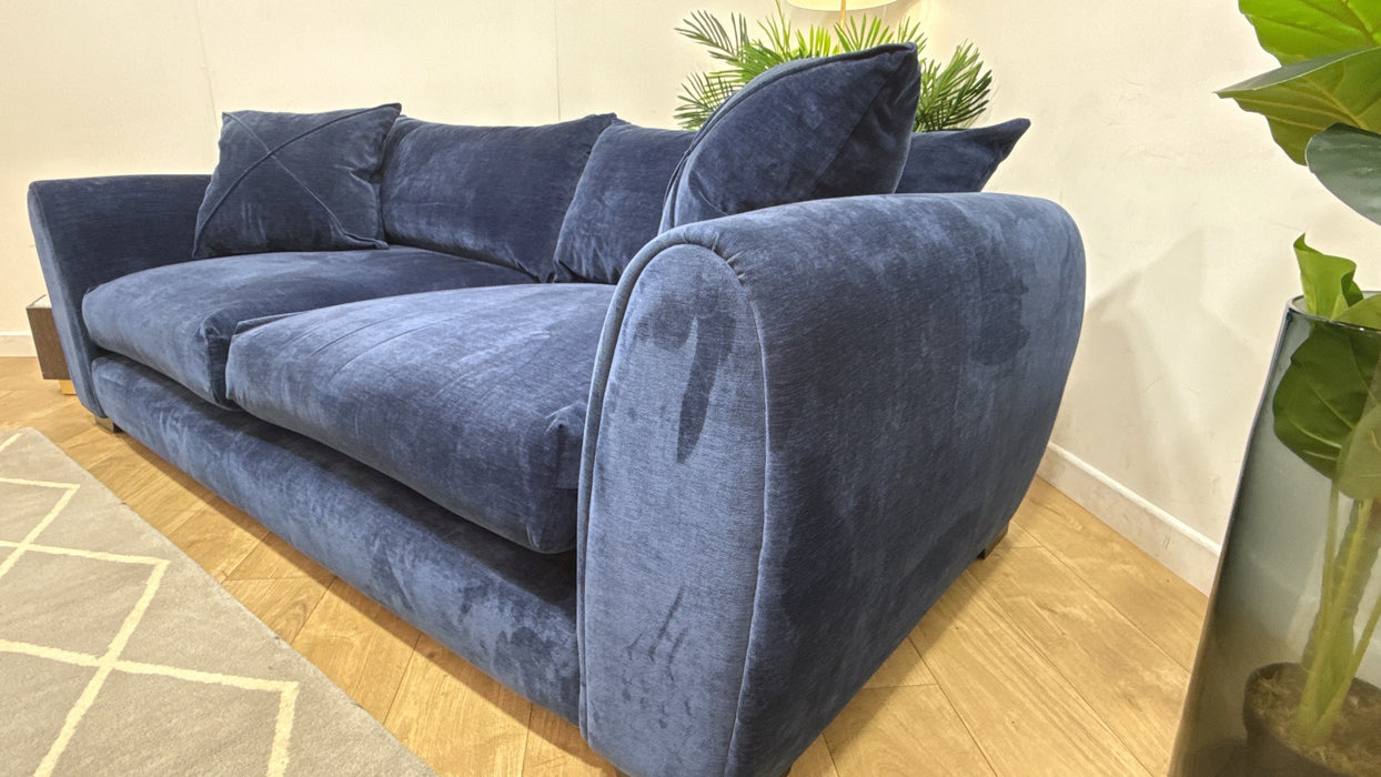 Sofology Hourglass Fabric 3 Seater in Vintage Velvet Navy/Graphite Mix