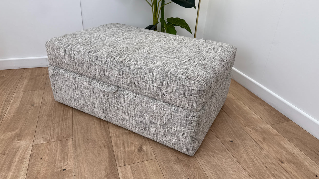 Sofology Cove Fabric Large Storage Footstool in Artisan Chenille Grey