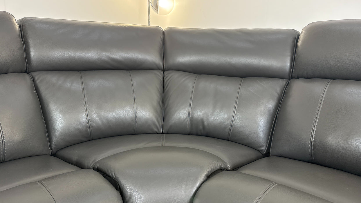 Gracie 2 Corner 1 -  Leather Power Recliner Sofa   - Trusty Sheen Charcoal