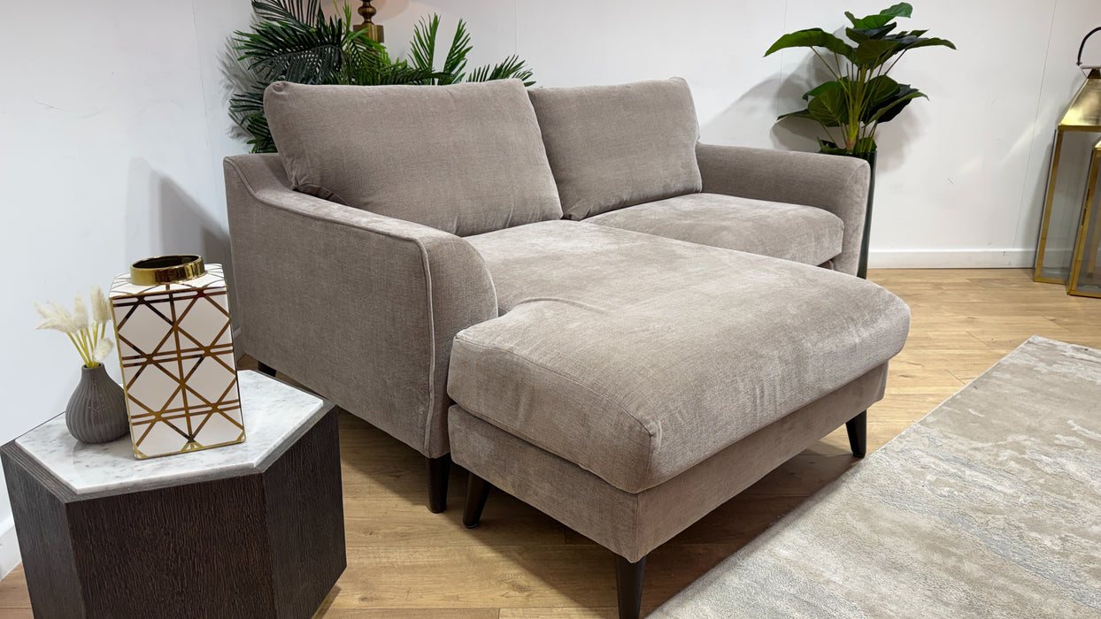 Sofology Mayfair Fabric Chaise 3 Seater Foam Seats in Soft Chenille Wicker/Pebble Mix