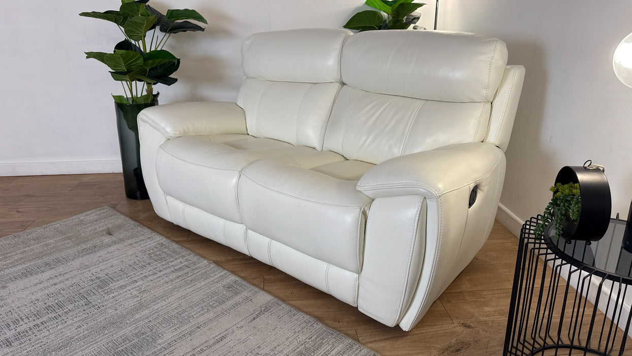 Sofology Radleigh Leather 2 Seater Manual Recliner in Trusty Soft Sheen White