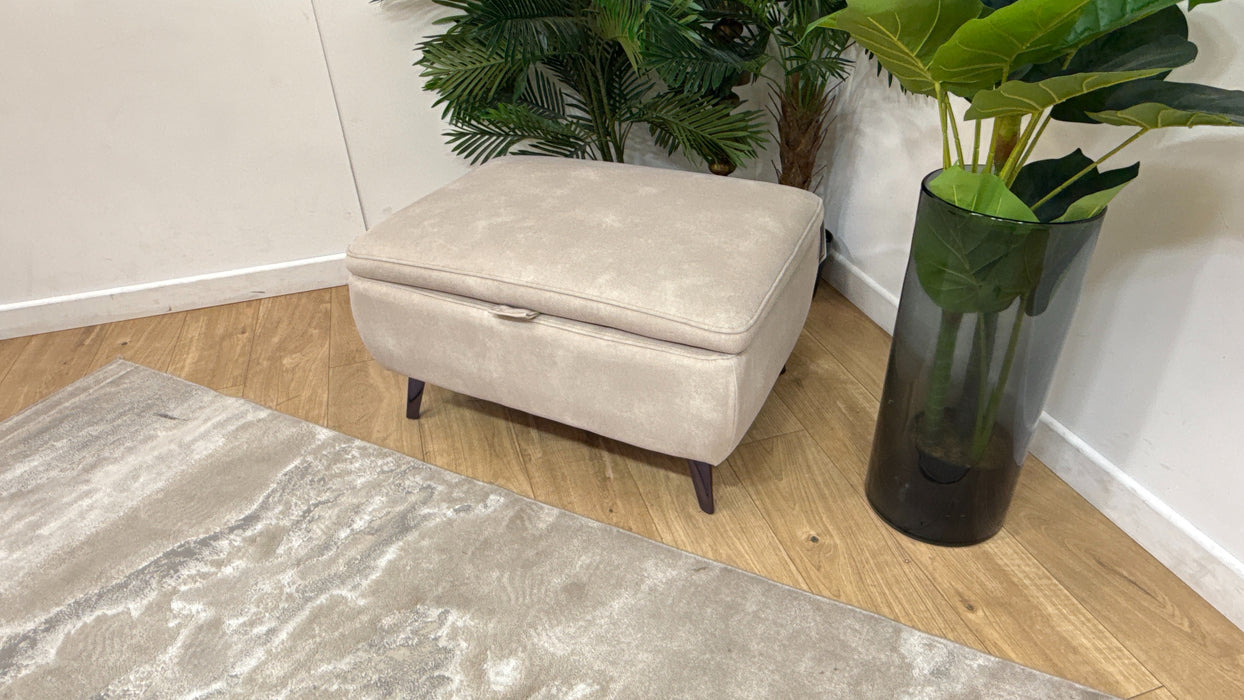Sofology Allure Fabric Designer Storage Footstool in Lifestyle Flecked Ivory
