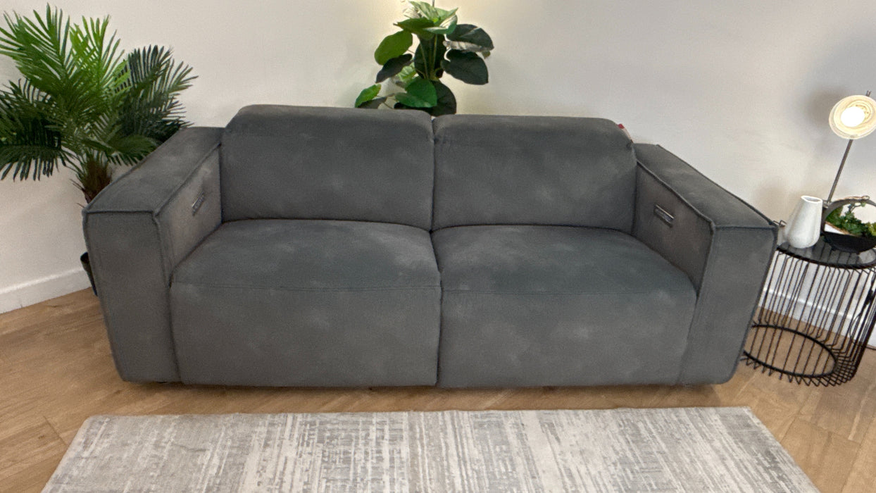 Sofology The Horizon Fabric 2.5 Seater Power Recliner/Headrest in Lifestyle Flecked Mineral Green