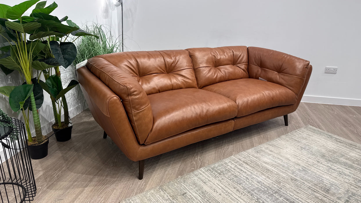 Sofology Hygge Leather 4 Seater Split in Relaxed Soft Tan