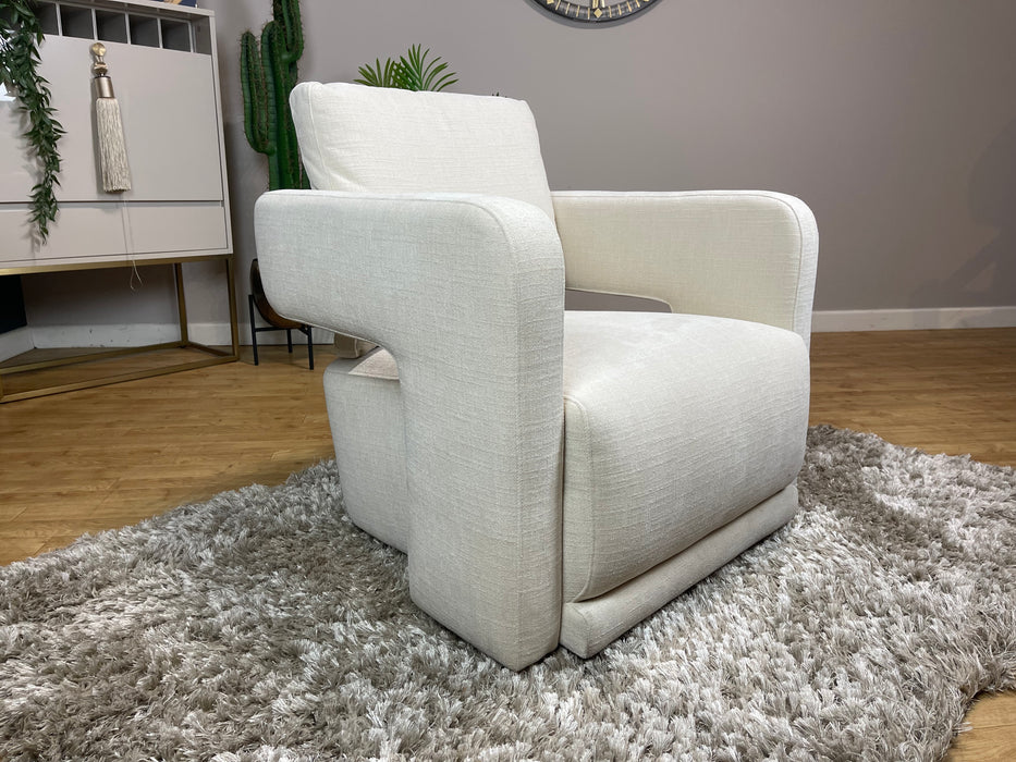 Retreat Swivel Accent Chair - Chenille Ivory Fabric (WA2)