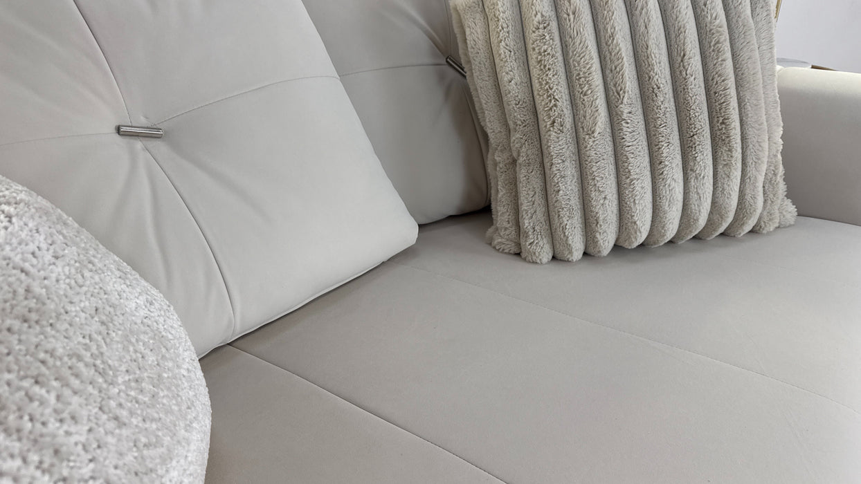 Sofology The Oscar 3 Seater Fabric Sofa in Super Matt Velvet Ecru Mix