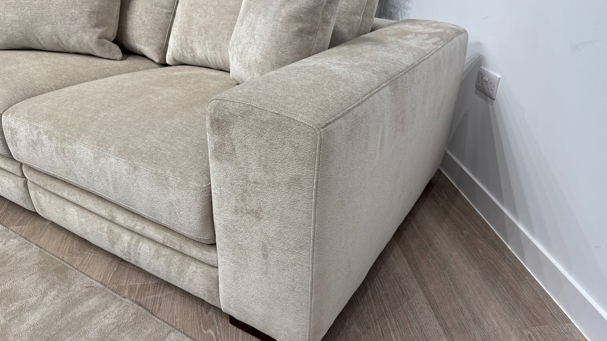 Sofology Obsidian Fabric 3 Seater in Luxury Sherpa Mink