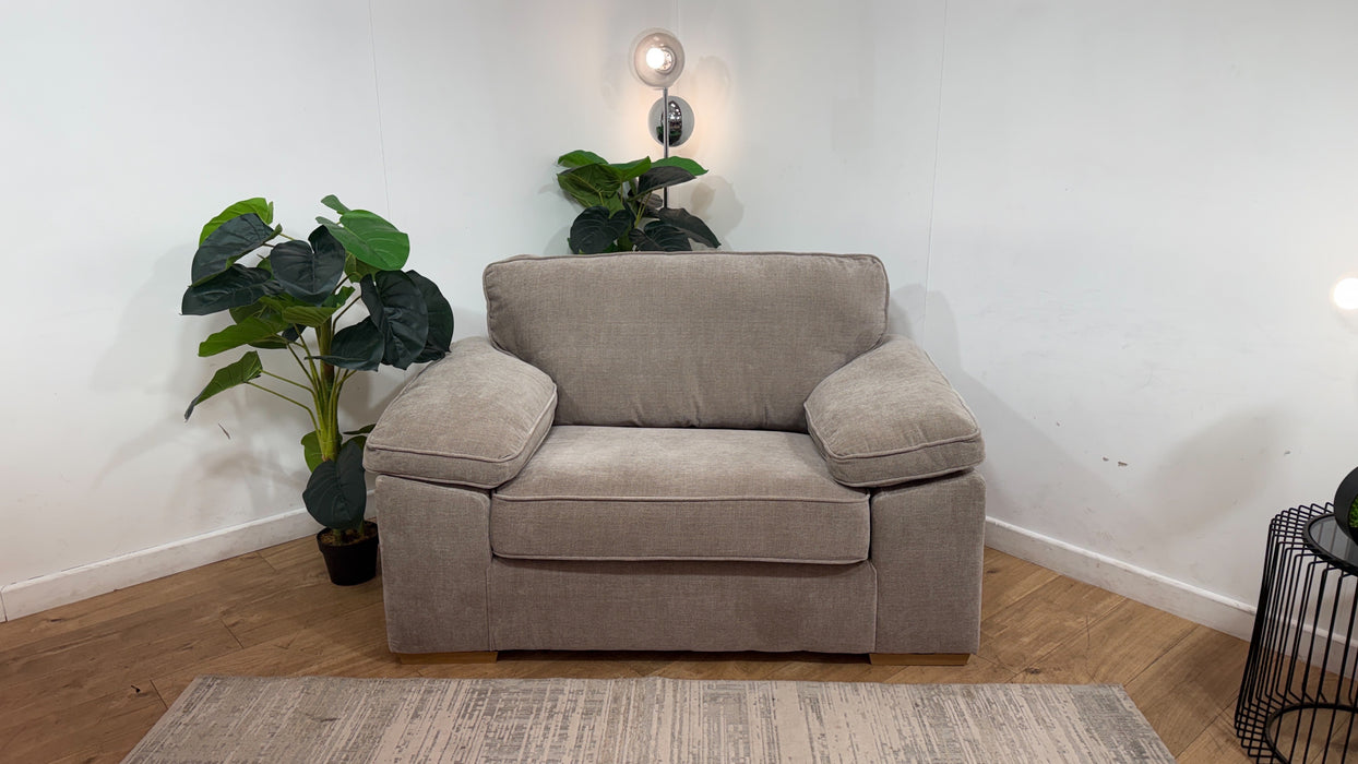 Sofology Brixton Fabric Loveseat in Soft Chenille Wicker Mix