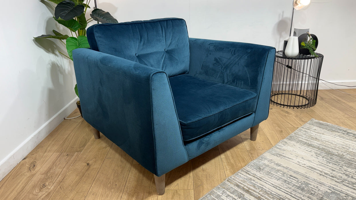Sofology Cricket Fabric Chair in Teal Velvet