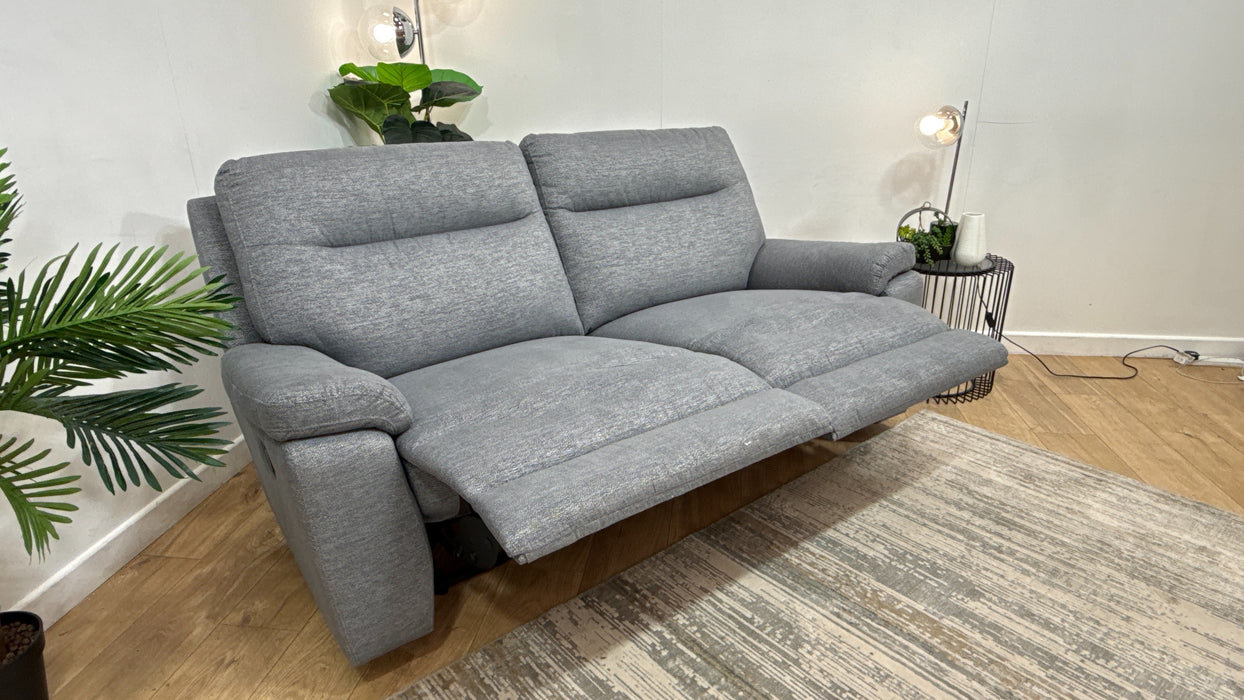 DFS Contigo Fabric 2 Seater Manual Recliner in Grey