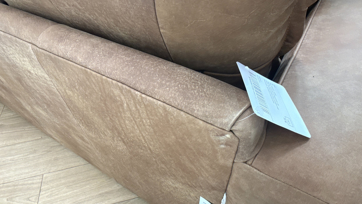 Sofology Artisan Leather 3 Seater in Character Tan/Natural Mix