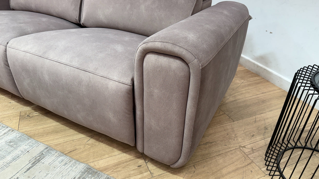 Sofology Premiere Fabric 2.5 Seater Power Recliner/Headrest in Lifestyle Flecked Nutmeg
