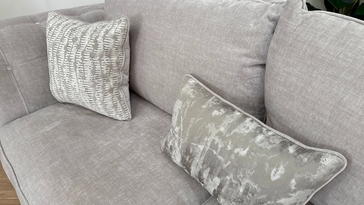 Sofology Highgrove Fabric 4 Seater Split Full Back Feather Flex in Luxe Chenille Oyster