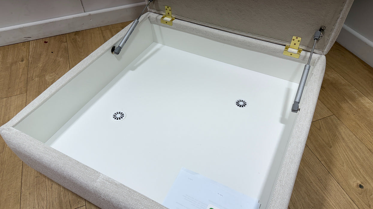 Sofology The Hackney Fabric Storage Memory Foam Footstool in Linen Look Chenille Mist