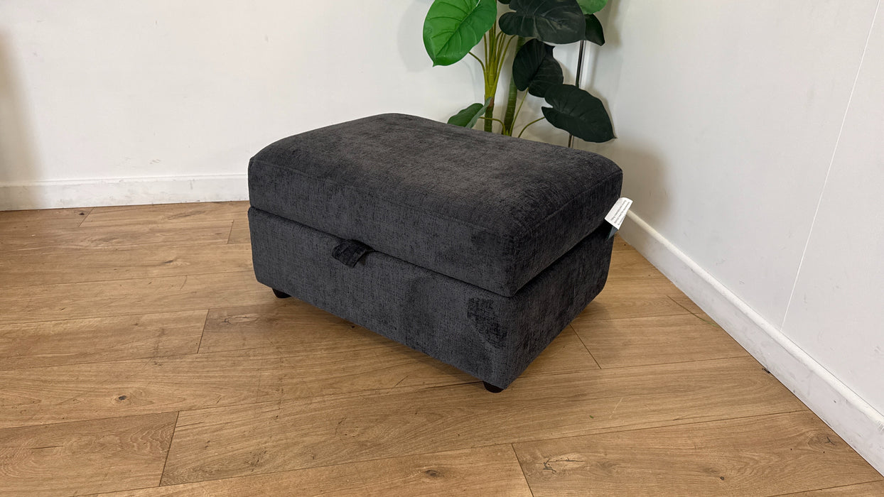 Sofology The Portobello Fabric Foam Storage Footstool in Teddy Chenille Black
