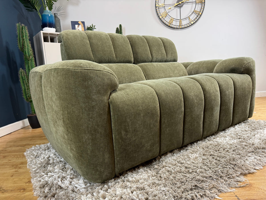 Nobu 2 Seater Fabric Olive Green (WA2)