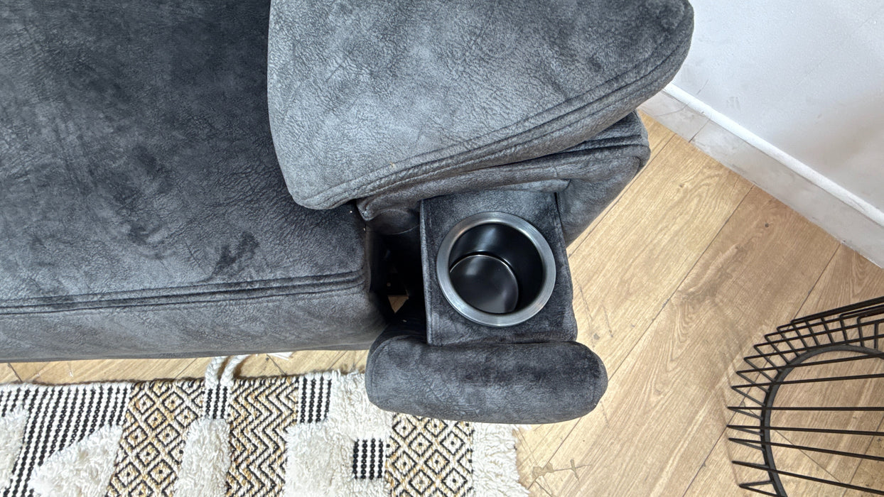 DFS Trek 2 seater Power Recliner with console in Charcoal