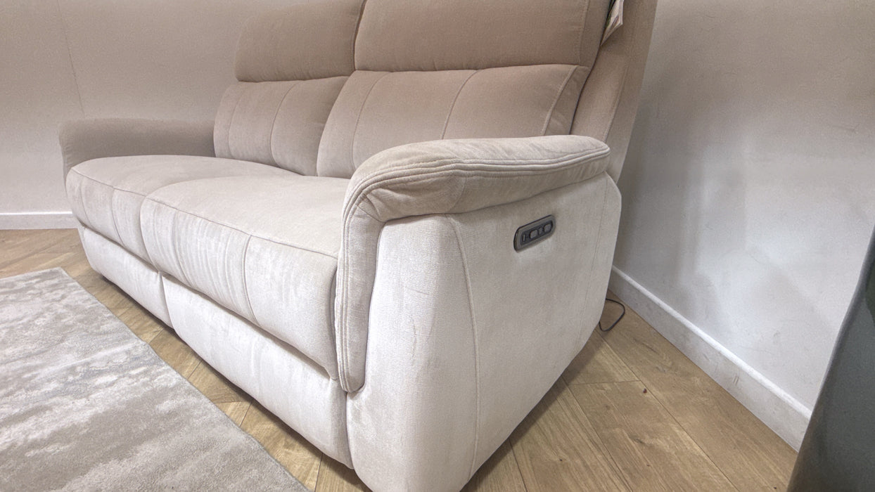 Sofology Bradie Fabric 2.5 Seater Power Recliner/Headrest in Relaxed Chenille Cotton
