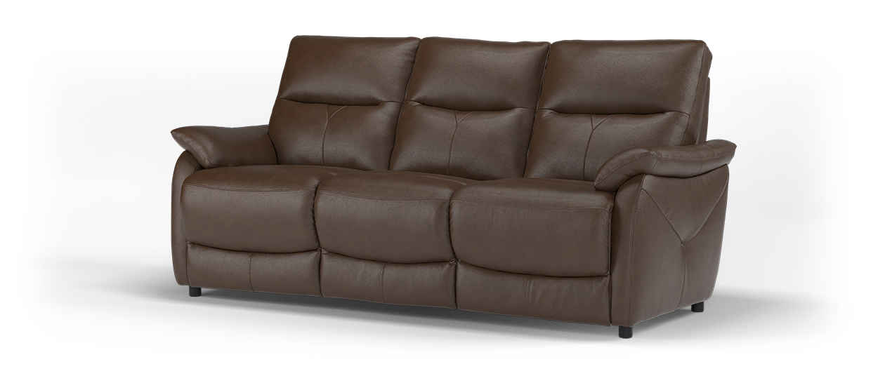 Sofology Albion Leather 3 Seater in Trusty Sheen Chocolate