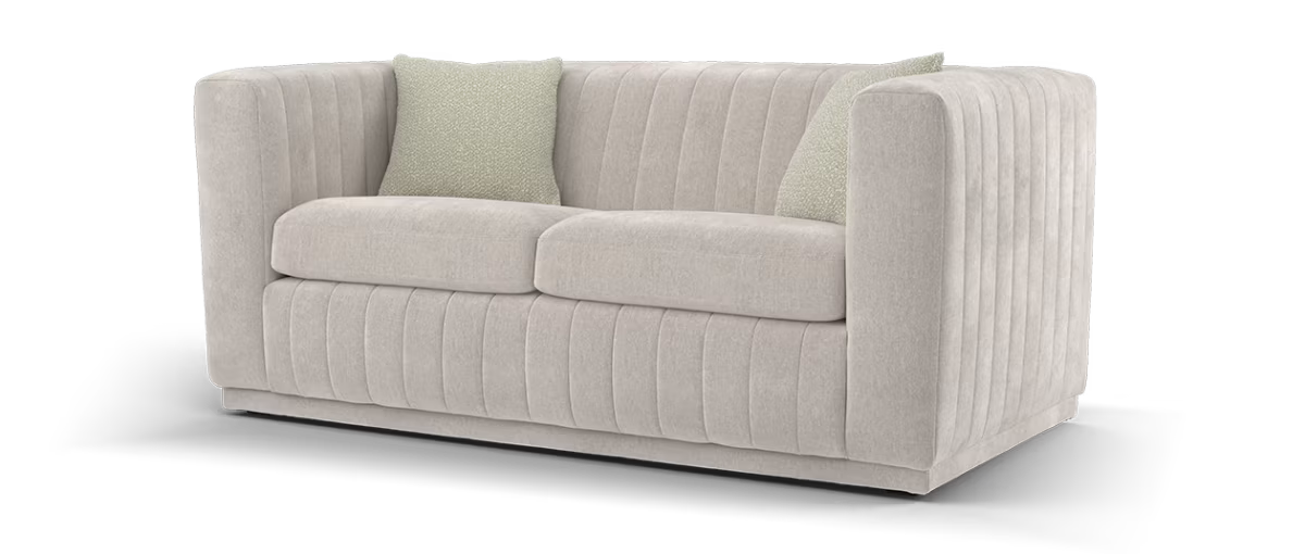 Sofology Astoria Fabric 2 Seater in Vintage Chenille Pebble