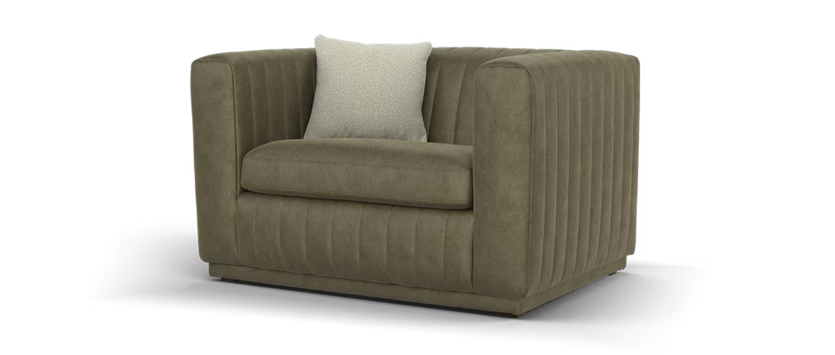 Sofology Astoria Fabric Loveseat in Lifestyle Dapple Olive Green Mix