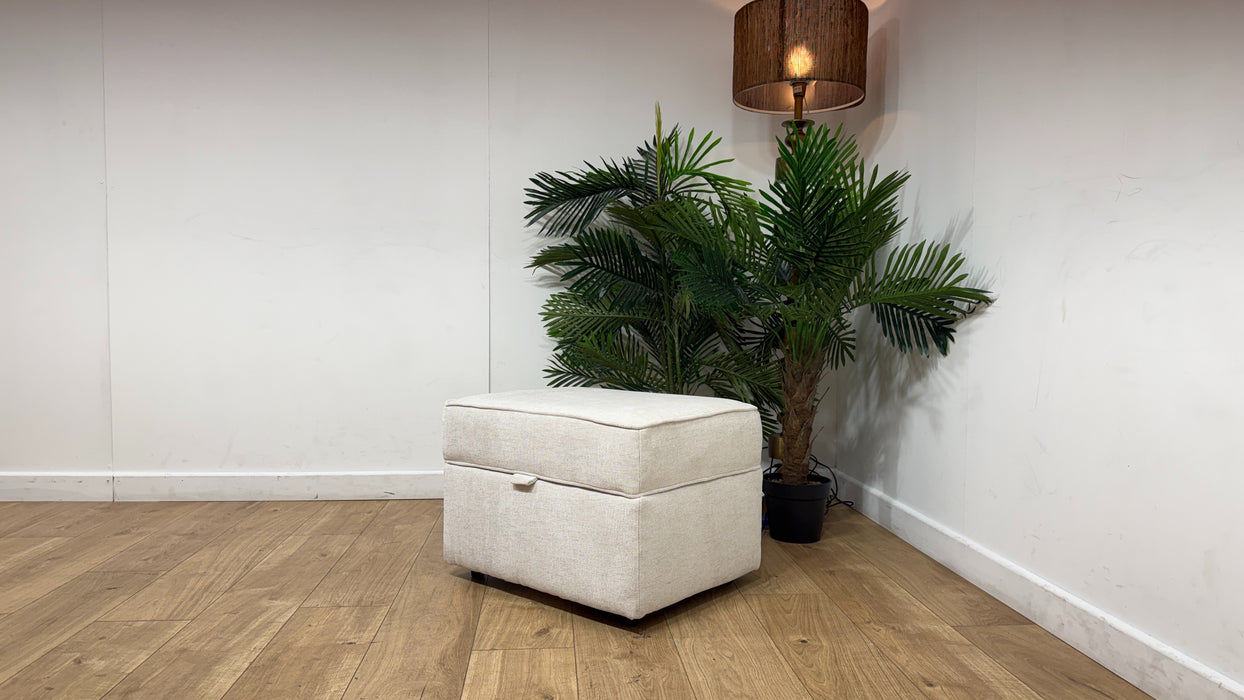 Sofology Mayfair Fabric Storage Footstool in Linen Look Chenille Mist
