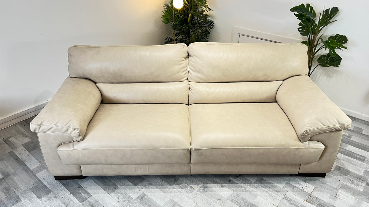 Santino 3 seater - Leather Sofa - Caruso Bone