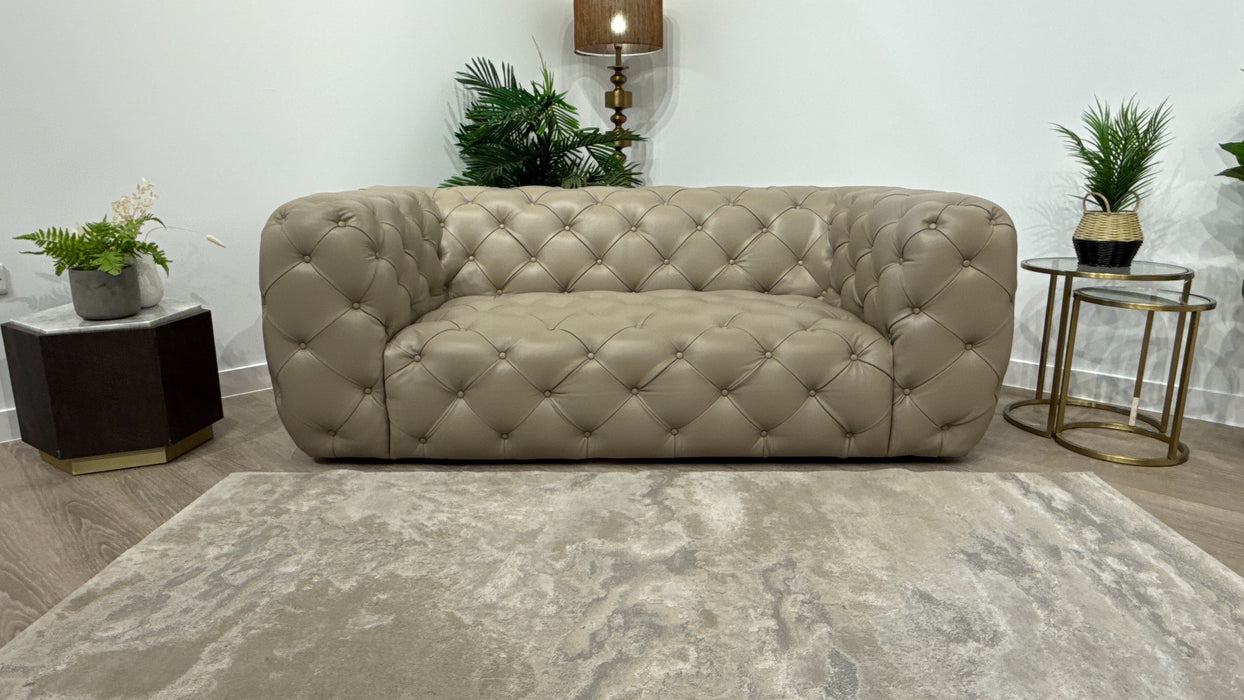 Sofology Venezia Leather 2 Seater in Trusty Embossed Stone