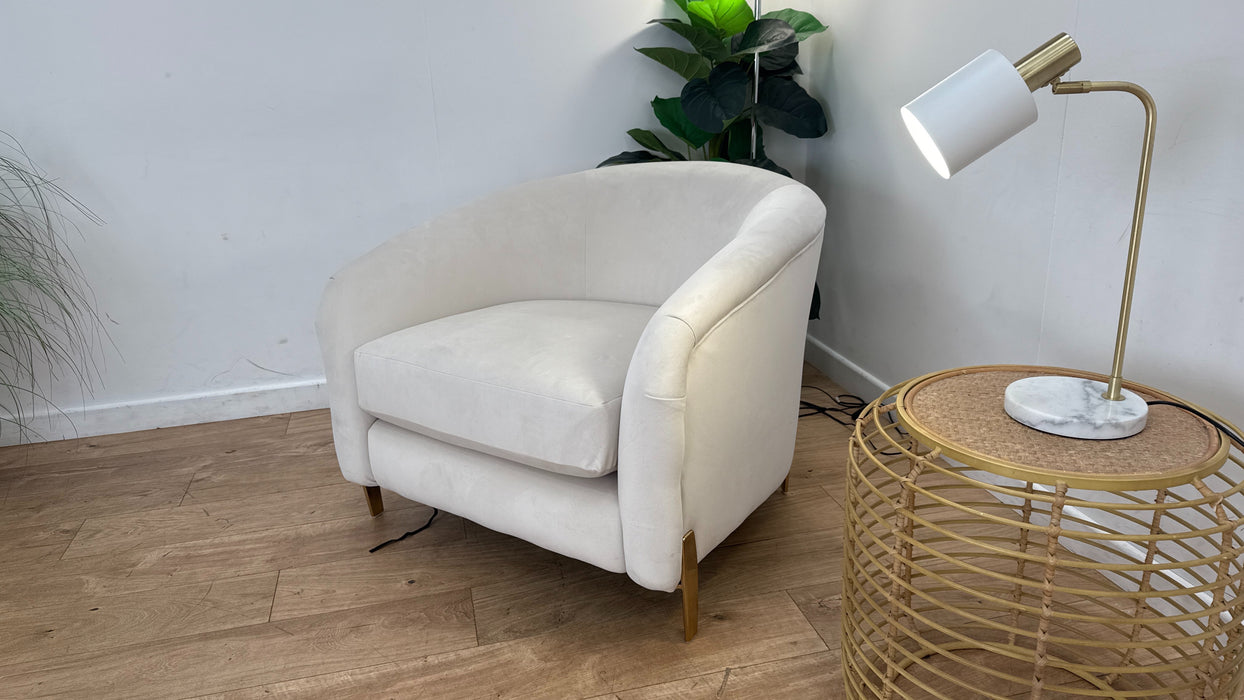 Sofology The Oscar Accent Chair in Super Matt Velvet Ecru Mix