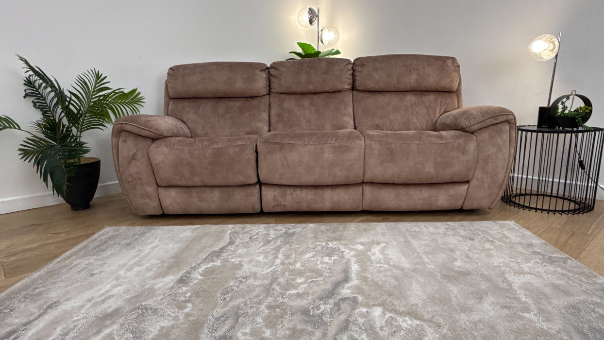 Sofology The Radleigh 3 Seater Fabric Recliner in Decent Mink