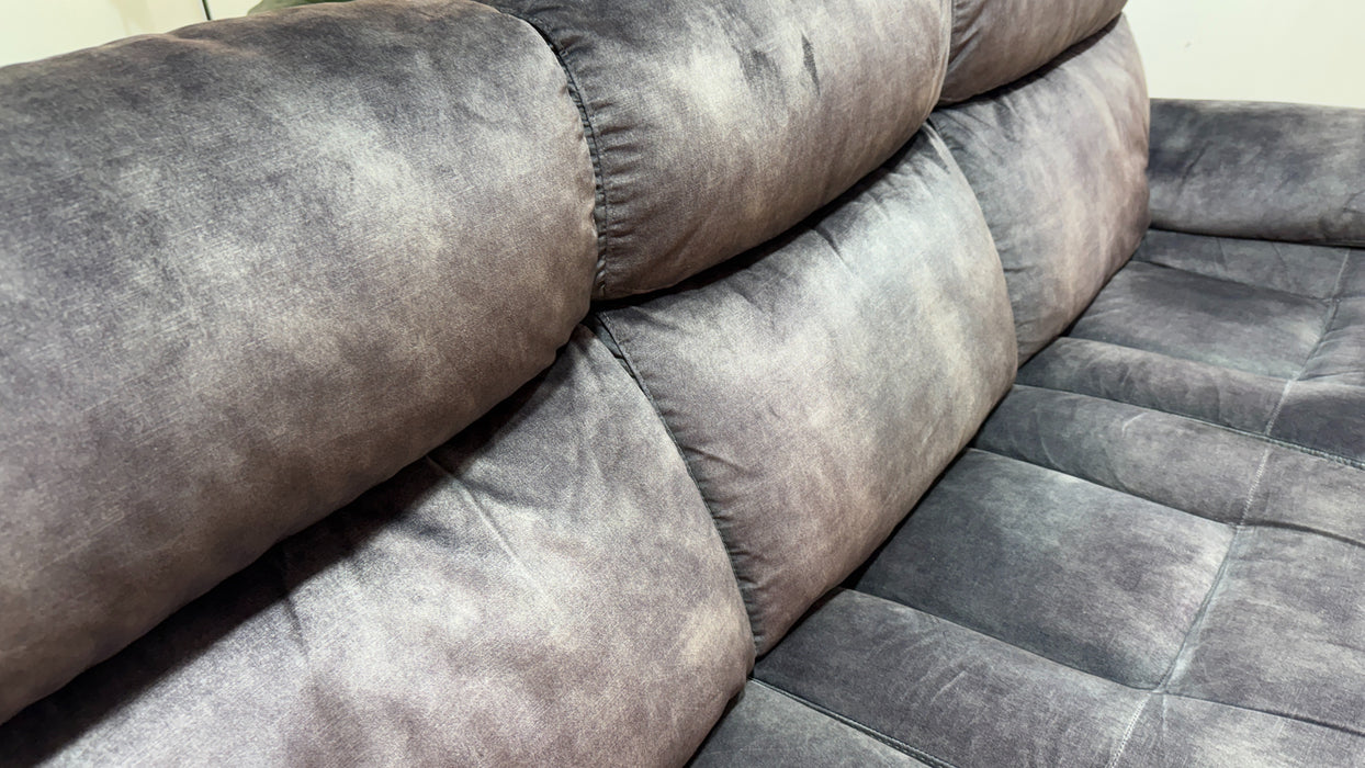 Sofology Radley Fabric 3 Seater Split Triple Power Recliner in Decent Charcoal