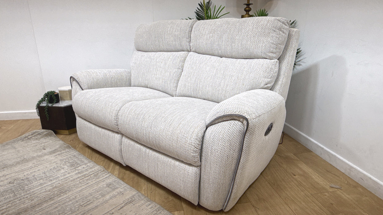 DFS Pittsburgh Fabric 2 Seater Power Recliner in Sky