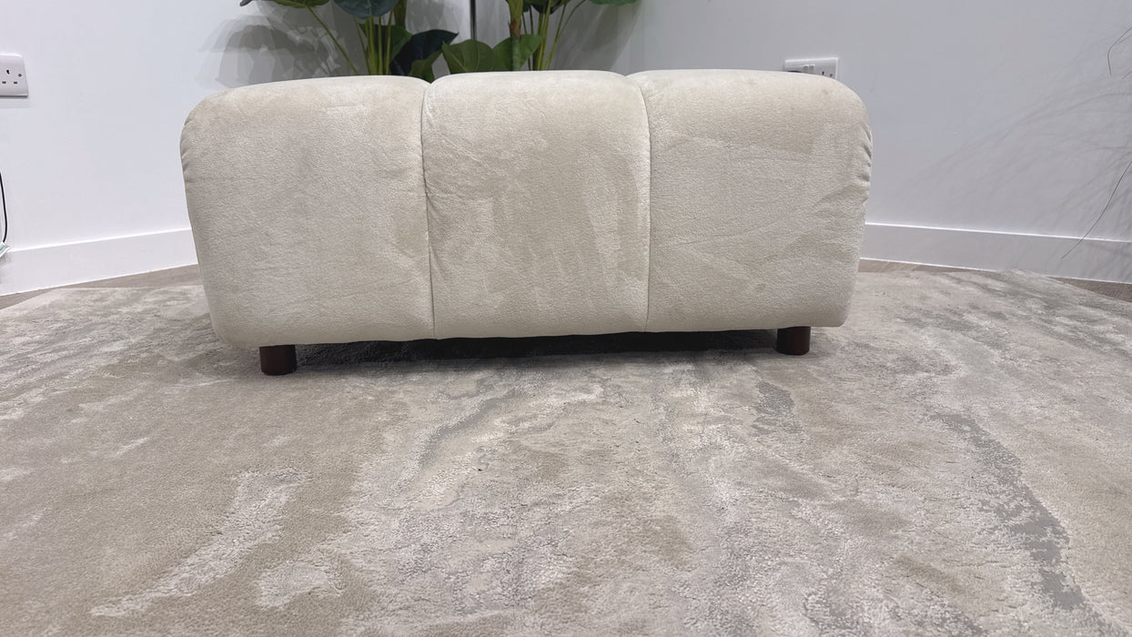 Sofology Waldorf Designer Fabric Footstool in Sherpa Natural