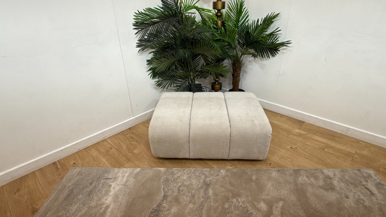 Sofology Waldorf Fabric Storage Footstool in Soft Chenille Linen