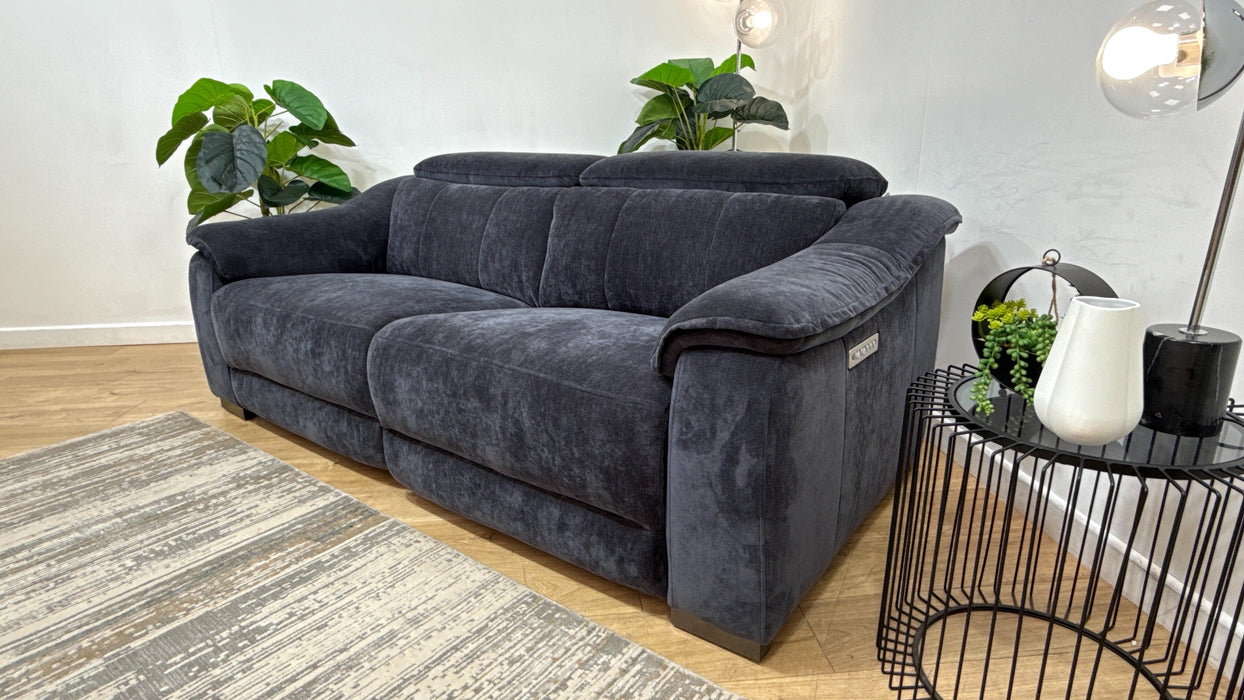 Sofology Carrera Fabric 2.5 Power Recliner/Headrest in Relaxed Chenille Ink