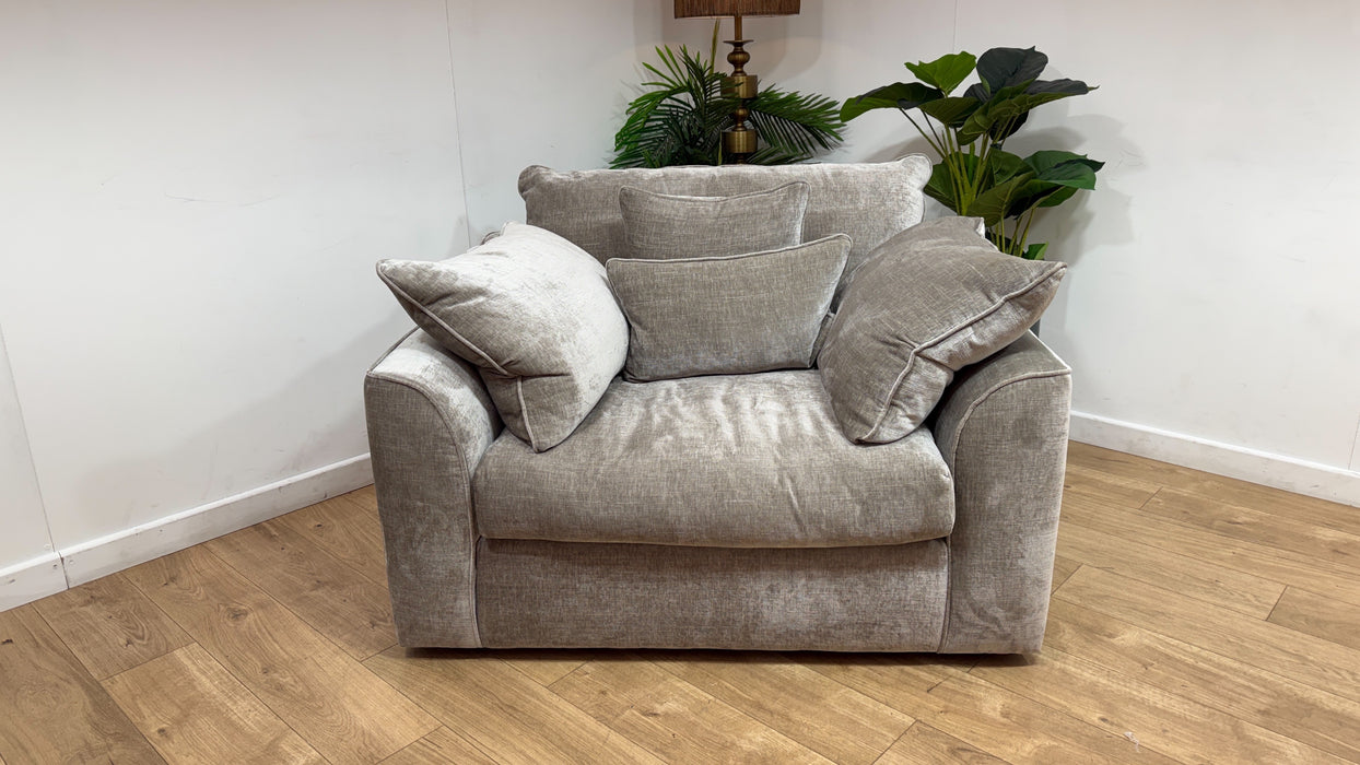 Sofology Georgio Fabric Loveseat Feather Flex Seat in Luxe Chenille Stone
