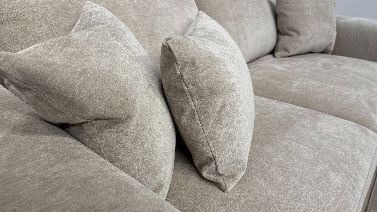 Sofology Obsidian Fabric 3 Seater in Luxury Sherpa Mink