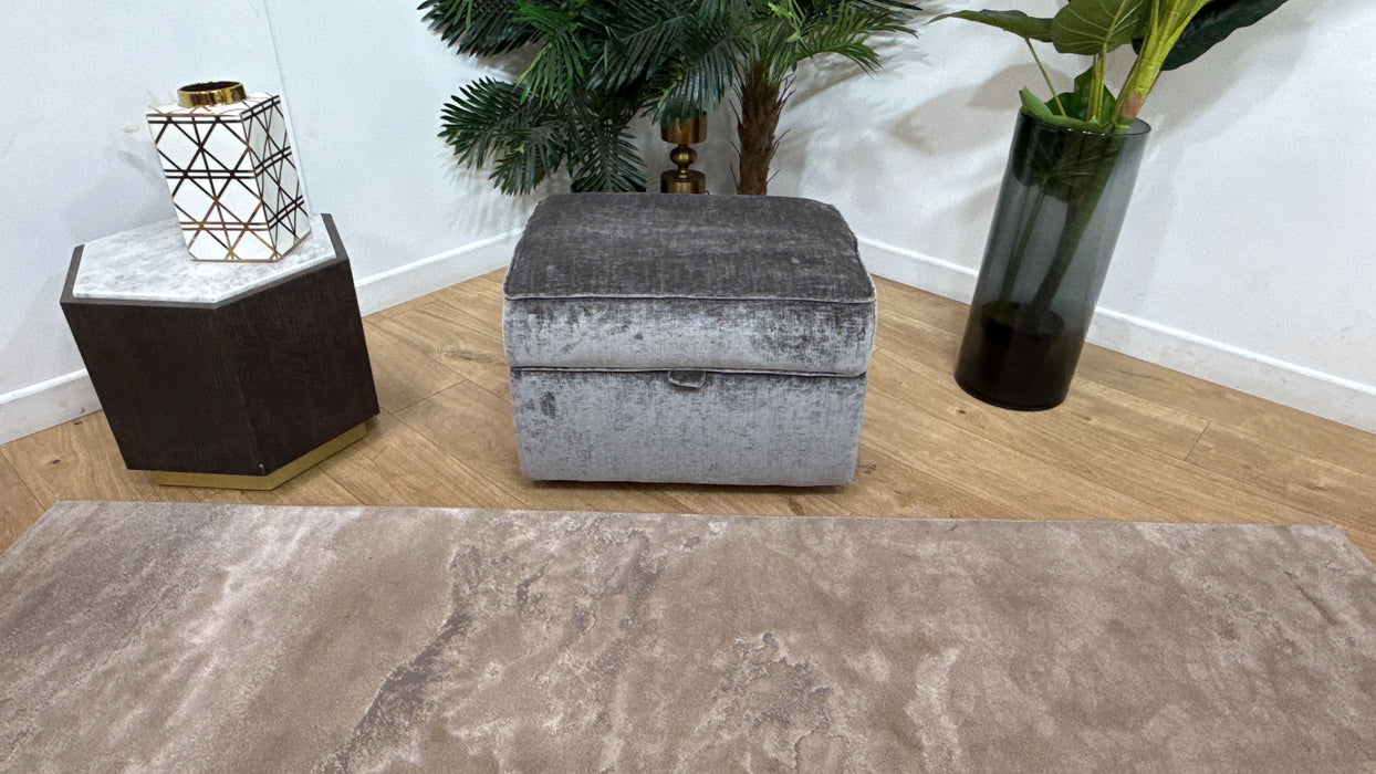 Sofology Georgio Fabric Storage Footstool Feather Flex Interior in Luxe Chenille Grey