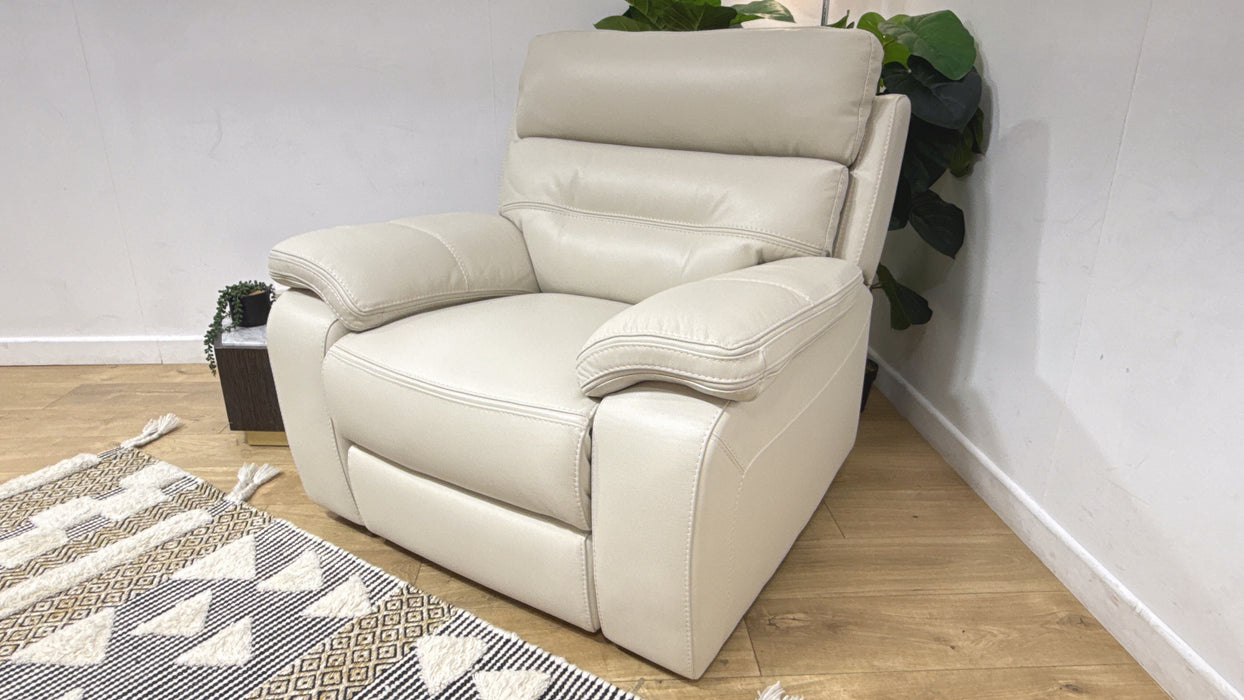 DFS The View Leather Power Recliner in Ivory