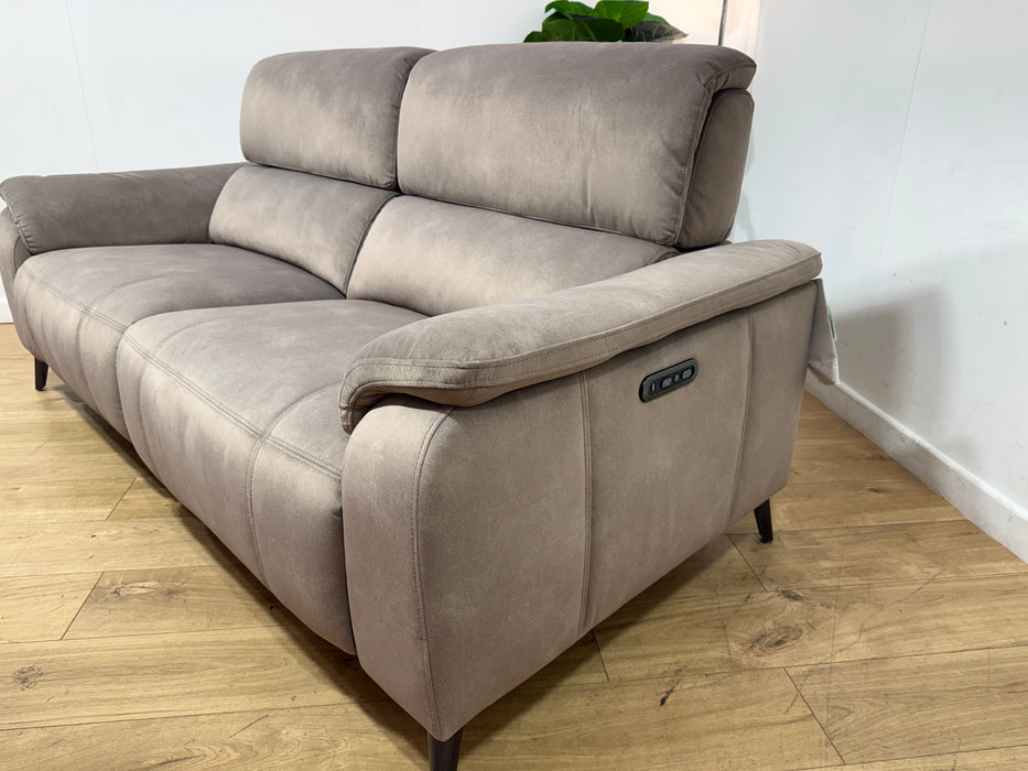 Sofology Bailey Fabric 2.5 Seater Power Recliner/Headrest in Lifestyle Flecked Nutmeg